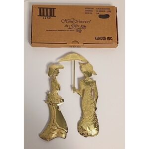 Home Interiors & Gifts Gold Metal Victorian Decorative Plaque Victorian Women